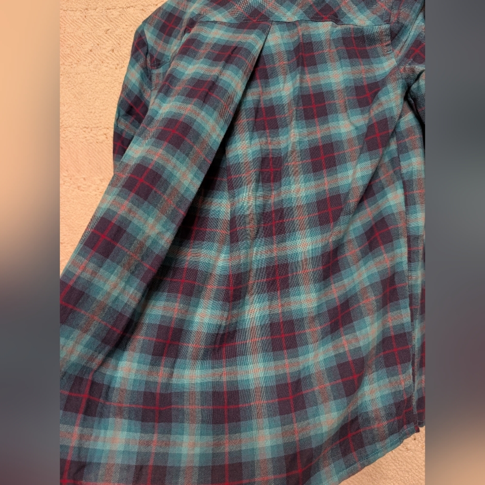 Burton Women's WB Grace Woven Jaded Haze Plaid 100% Cotton Size M BNWT - Picture 10 of 11